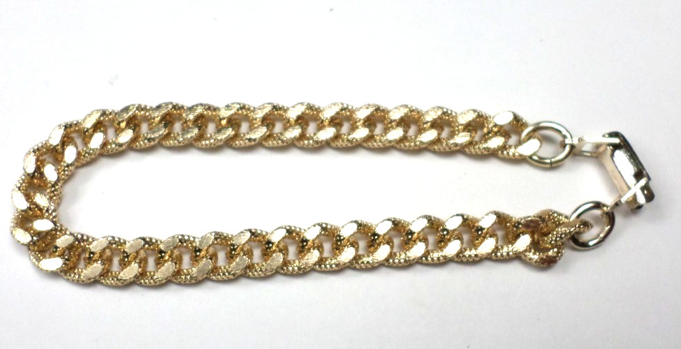 3 Vintage Aluminum Lightweight Germany Gold &Silver Tone Chain Bracelet 8″