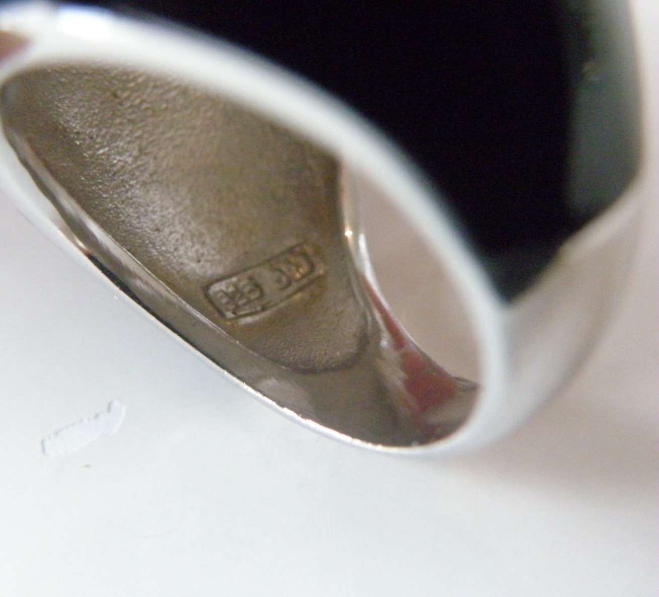 Vintage Sterling Silver 925 Quartz Black Enamel Bubble Statement Ring Size 8