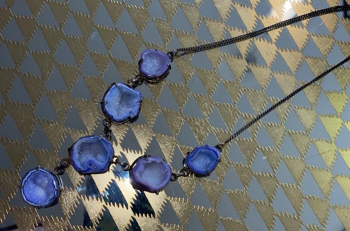 Vintage Purple/Blue Geode Necklace