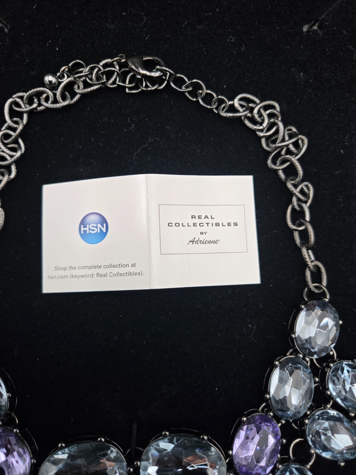 Stunning Blue Purple Faceted Necklace & Earrings Real Collectibles by Adrienne