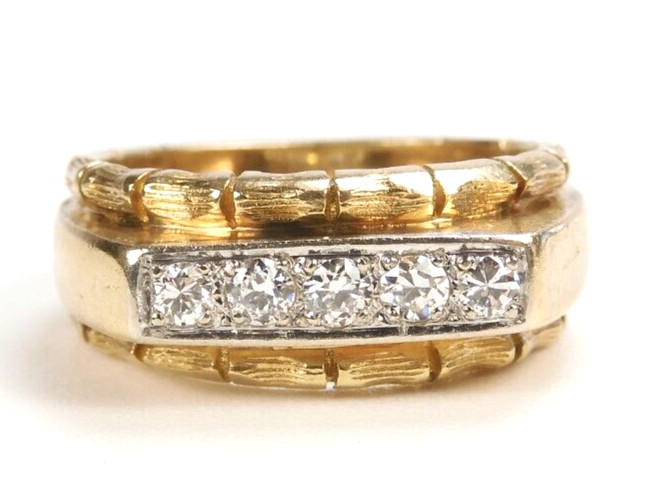 Antique 1920’s Diamond Engagement Ring 14K Two-Tone Gold 5.25 UK-K EGLUSA Unisex
