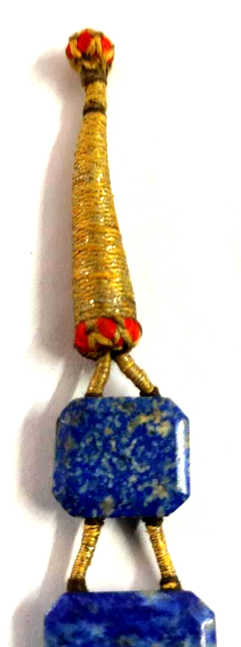 VINTAGE RARE ANTIQUE LAPIS LAZULI OPAQUE BLUE STONE CUT POLISHED 15 NO NECKLESS