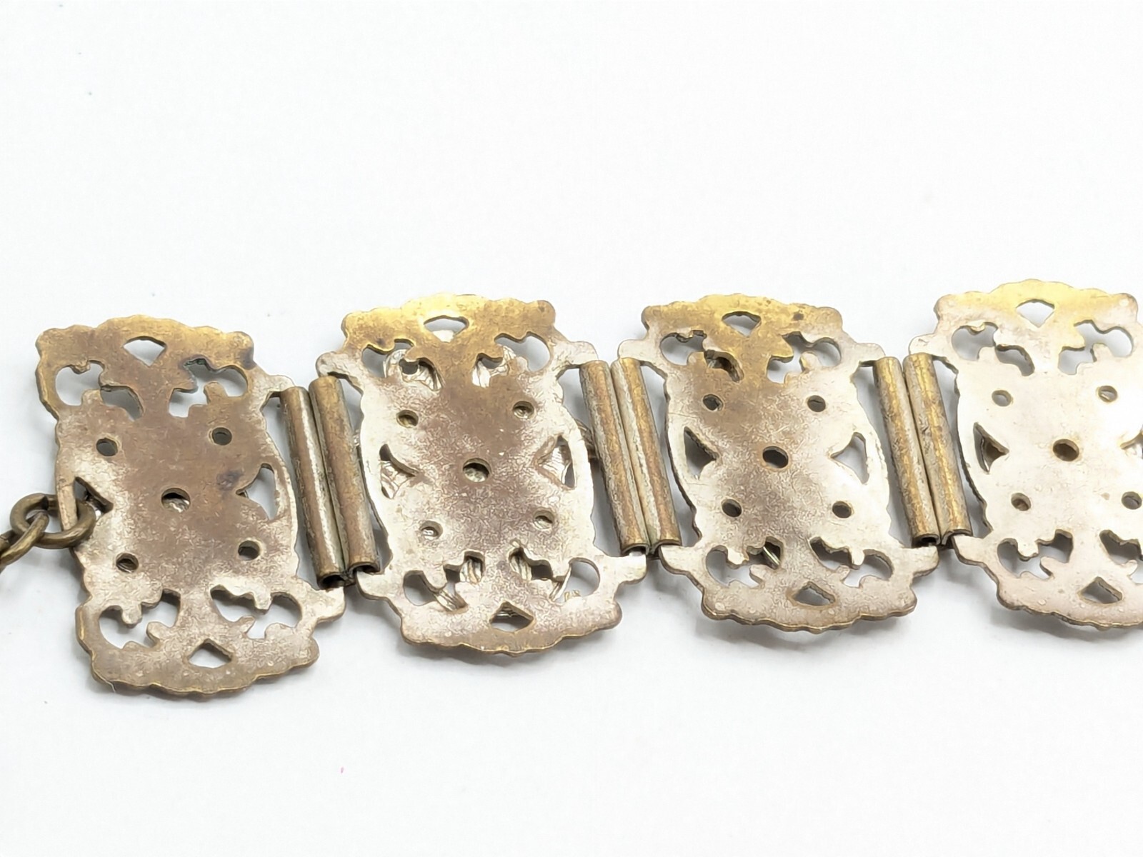 Vintage Souvenir De Maroc Brass Filigree Bracelet