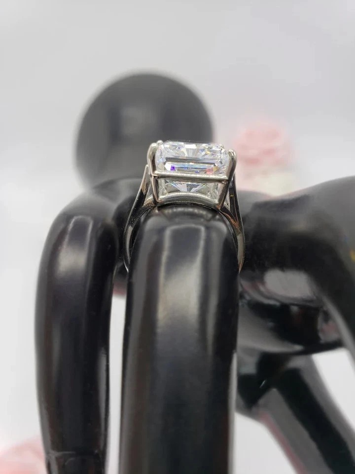 9.5Ct Radiant Cut Lab Created Diamond Engagement Wedding Ring 14K White Gold FN
