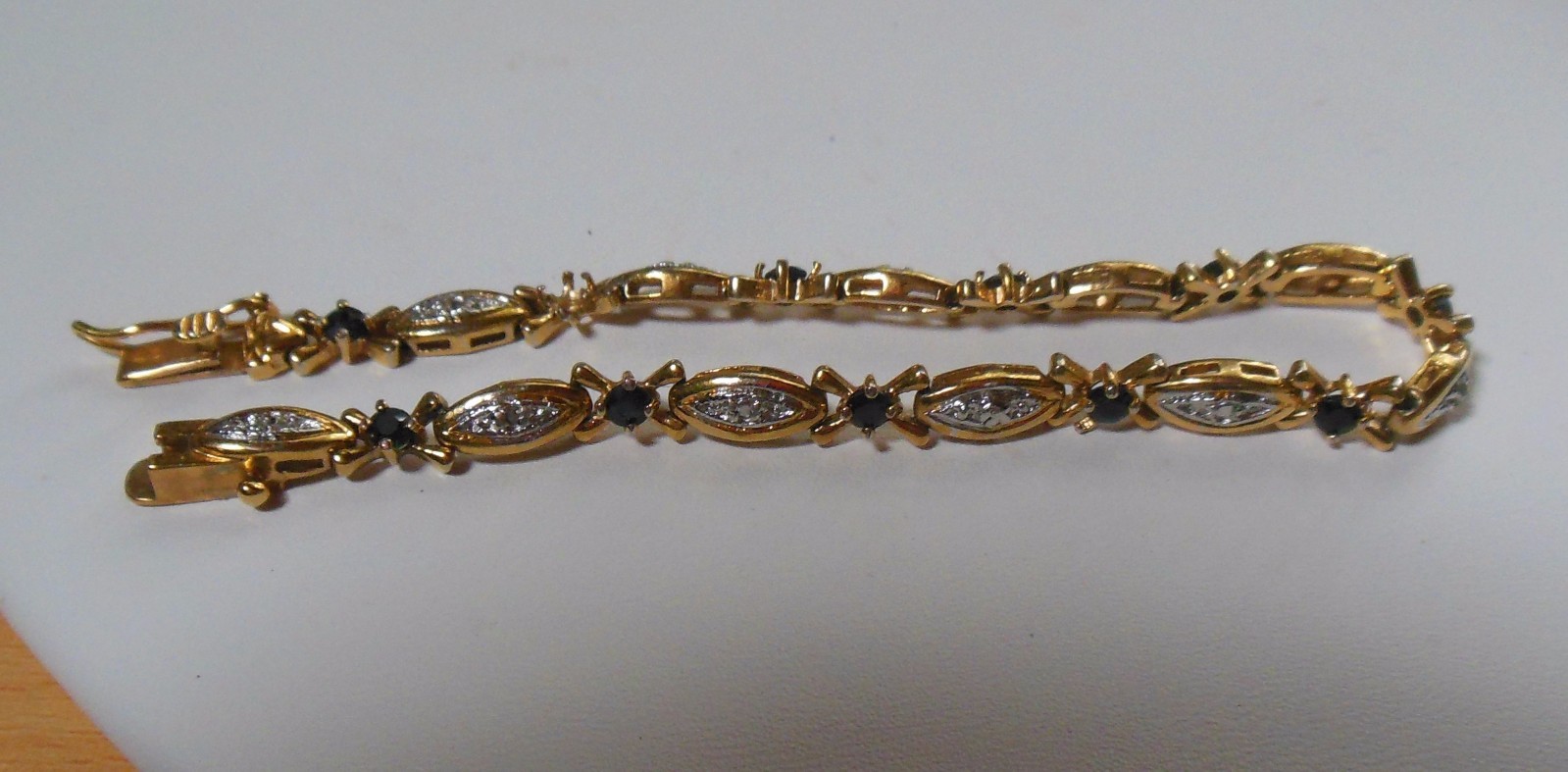 925 DBJ Dark Blue Stone Tennis Bracelet 7″