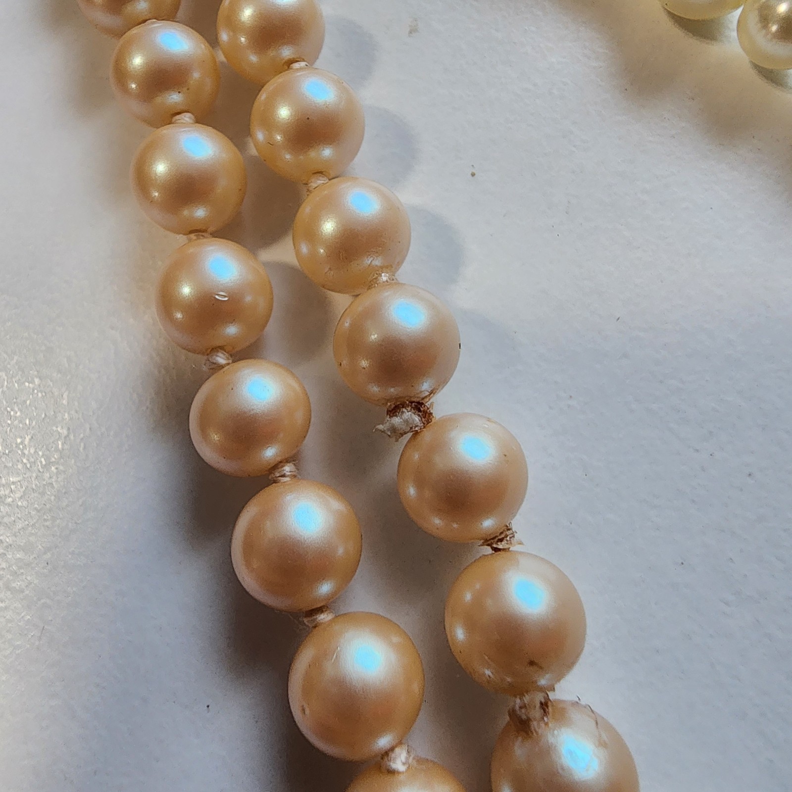 Lot Of 3 Vintage Faux Pearl / Beads Bracelets Necklace Choker Round Stretch