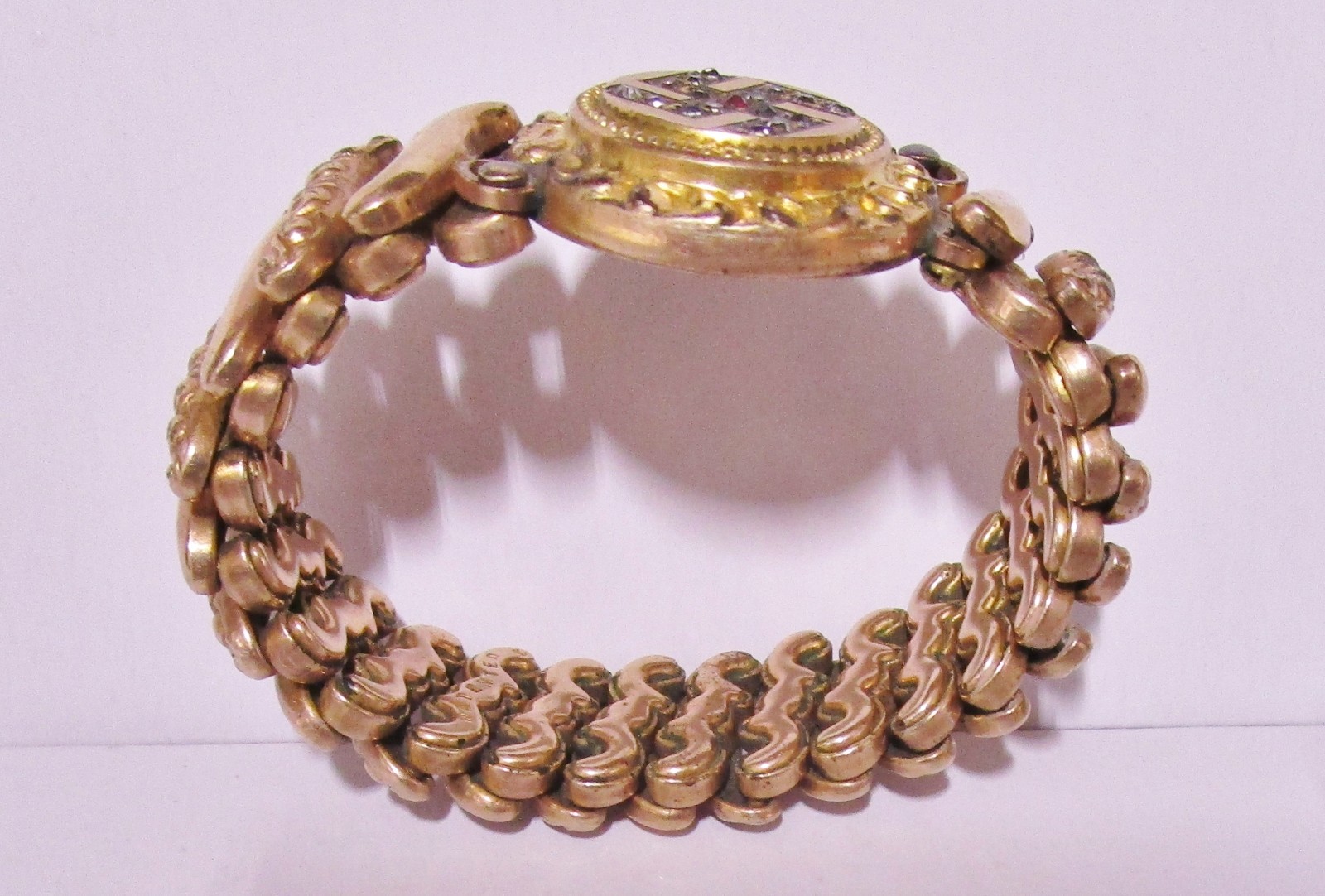 Vintage Copper/Gold Tone – Expanding – Indian Good Luck Design Bracelet