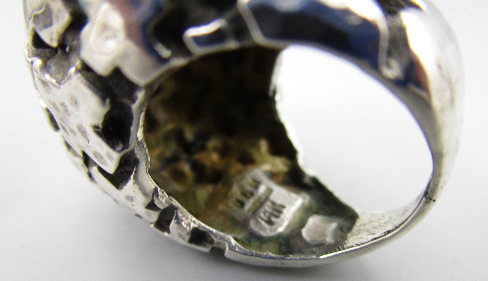 UNUSUAL DIAN MALOUF STERLING SILVER “PUZZLE CROSS” DESIGN STATEMENT RING SZ 5