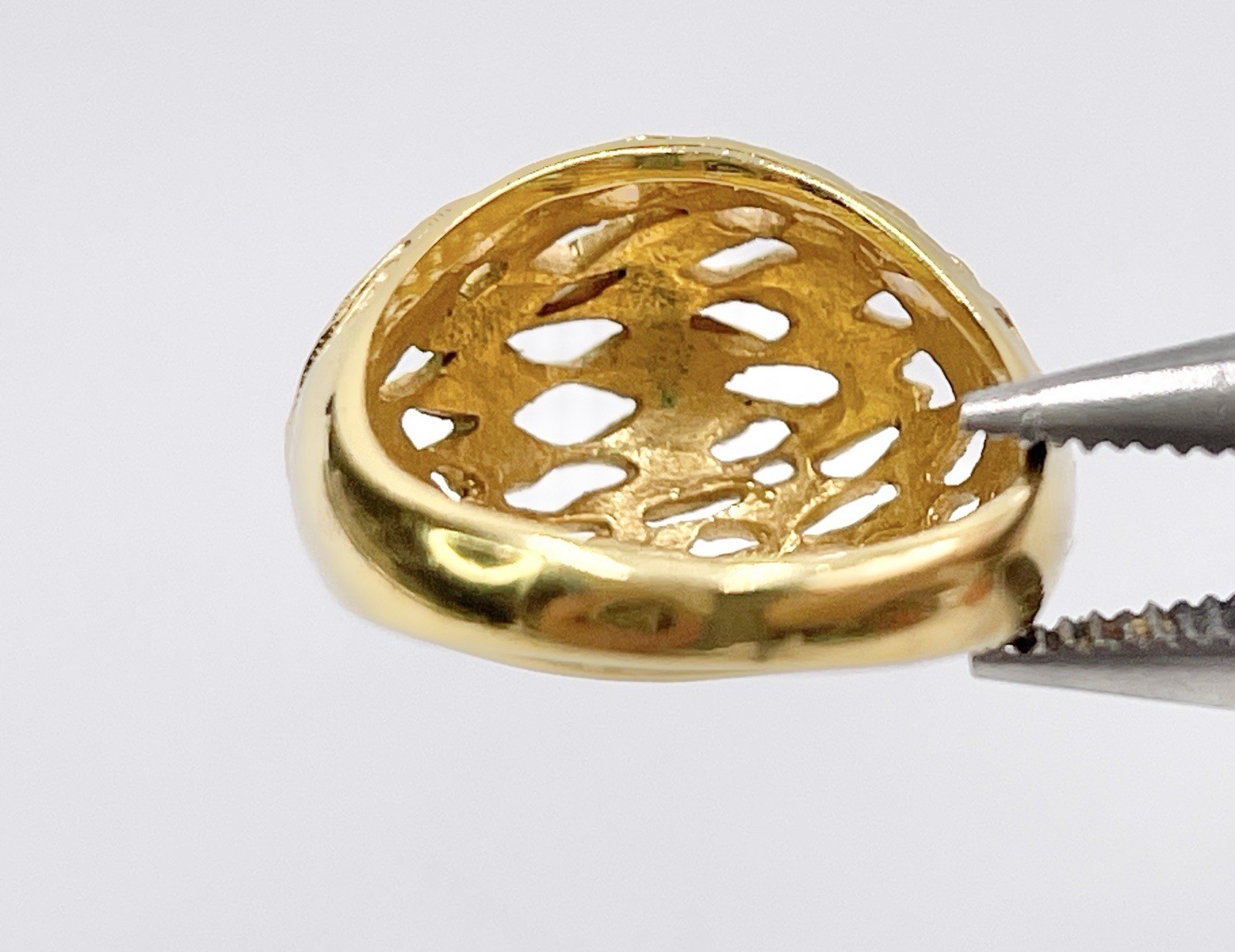 Vintage Ring Costume 14k H.E.P Dome Dimond Cut Size 6.75