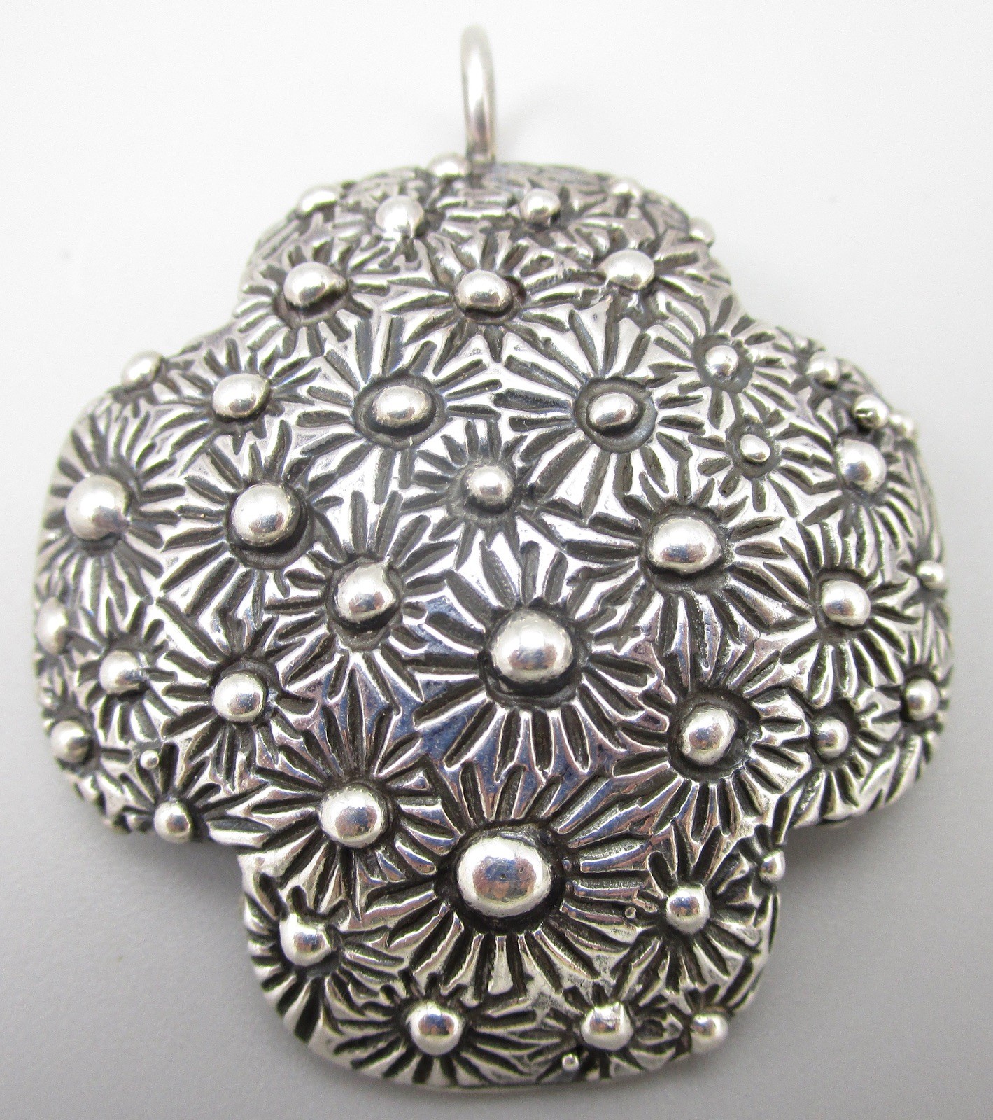 DIAN MALOUF STERLING SILVER 1 3/4″ PUFFY CROSS PENDANT ENHANCER – 31.6G