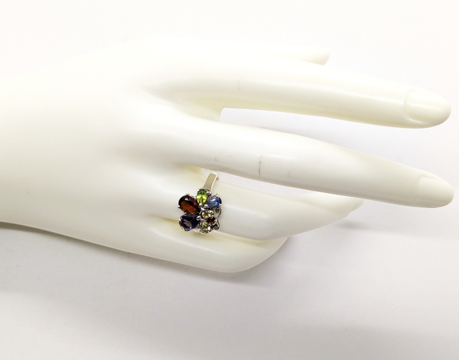 Vintage Luxury RING “Samotsvety”Silver 925 with Bright Stones -size: 7.5US| #127