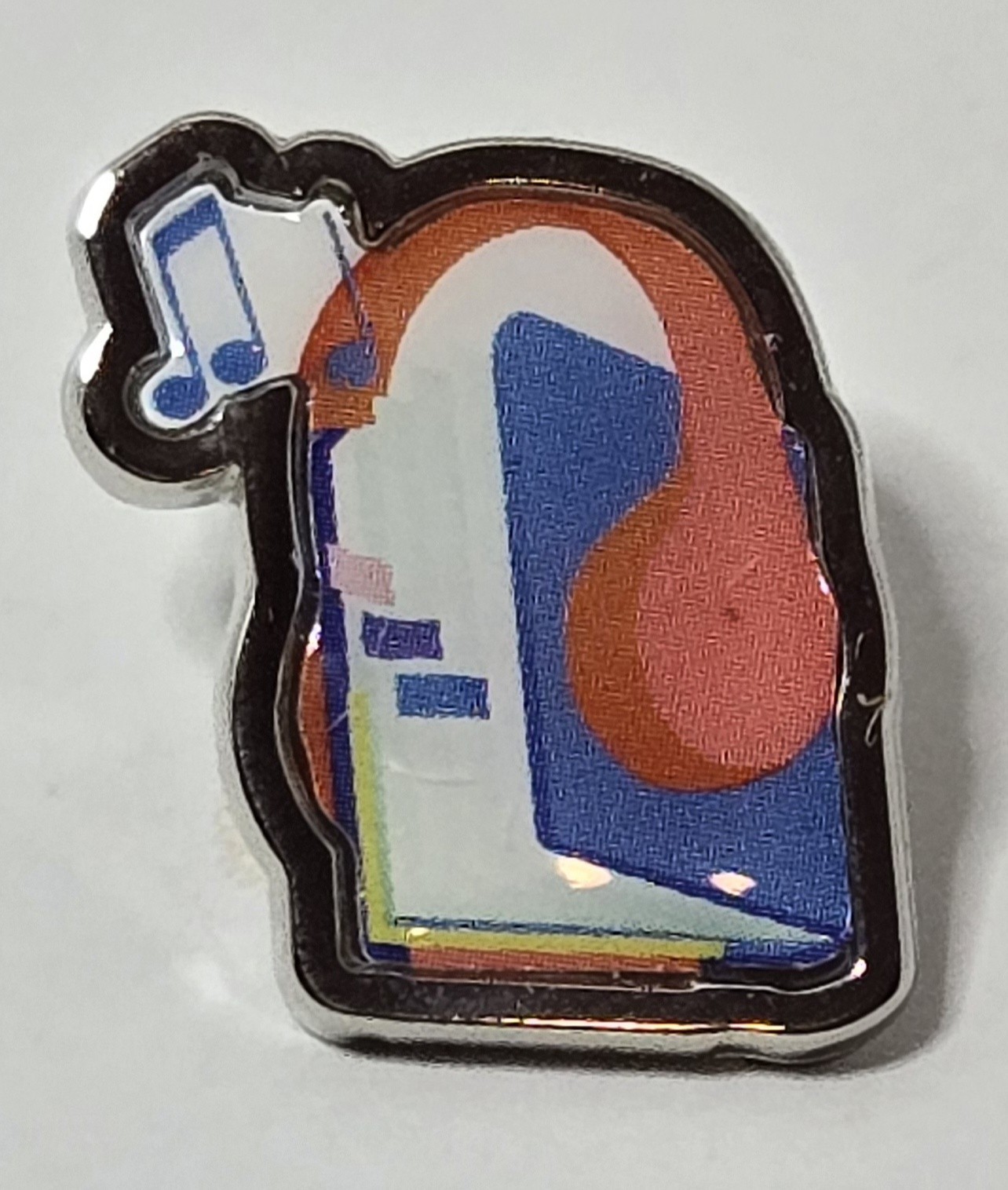 Music-Themed Enamel Pin Multicolored Headphones & Musical Note Rare Piece