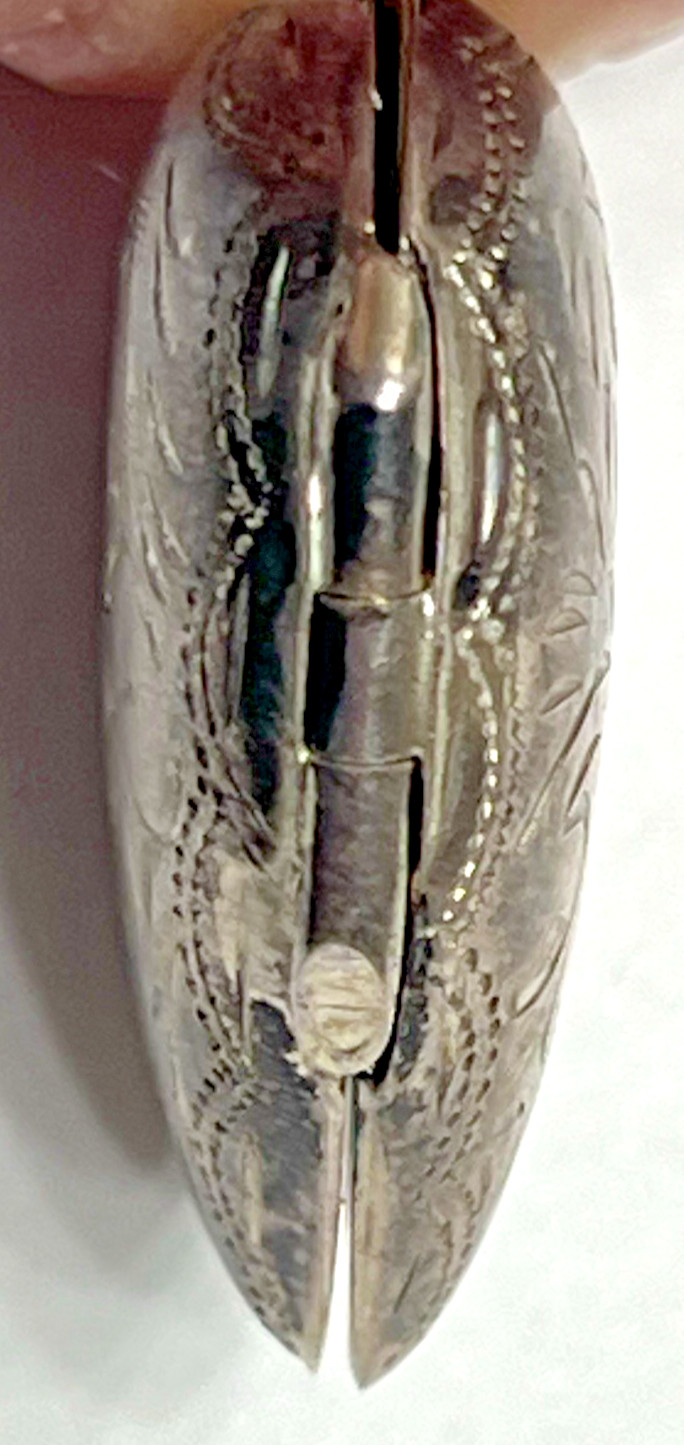 Sterling Silver Heart Necklace Pendant Puffy Locket Chain 925 Vintage Signed US