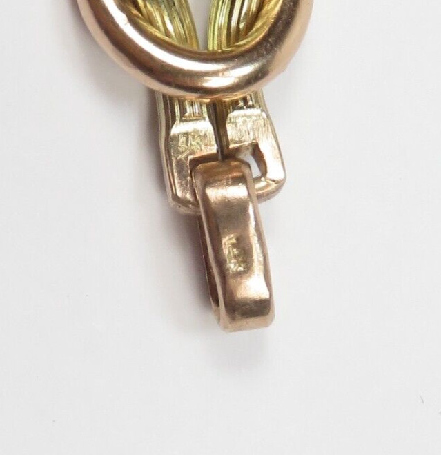 Antique 1940’s Link Bracelet 10 Karat Rose Green Gold 9 1/4″ Length .417″ Width