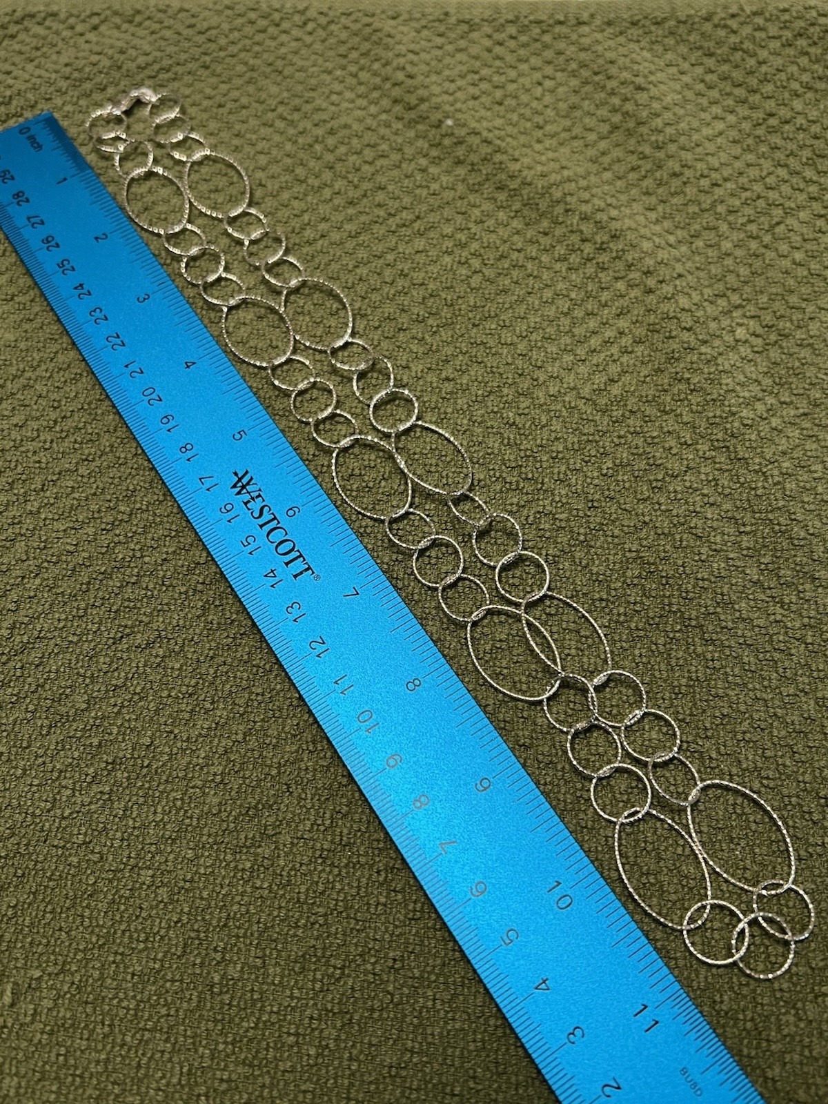 ESTATE CLASSIC STERLING SILVER 925 SPARKLY OVAL LINK CHAIN NECKLACE 22.5”
