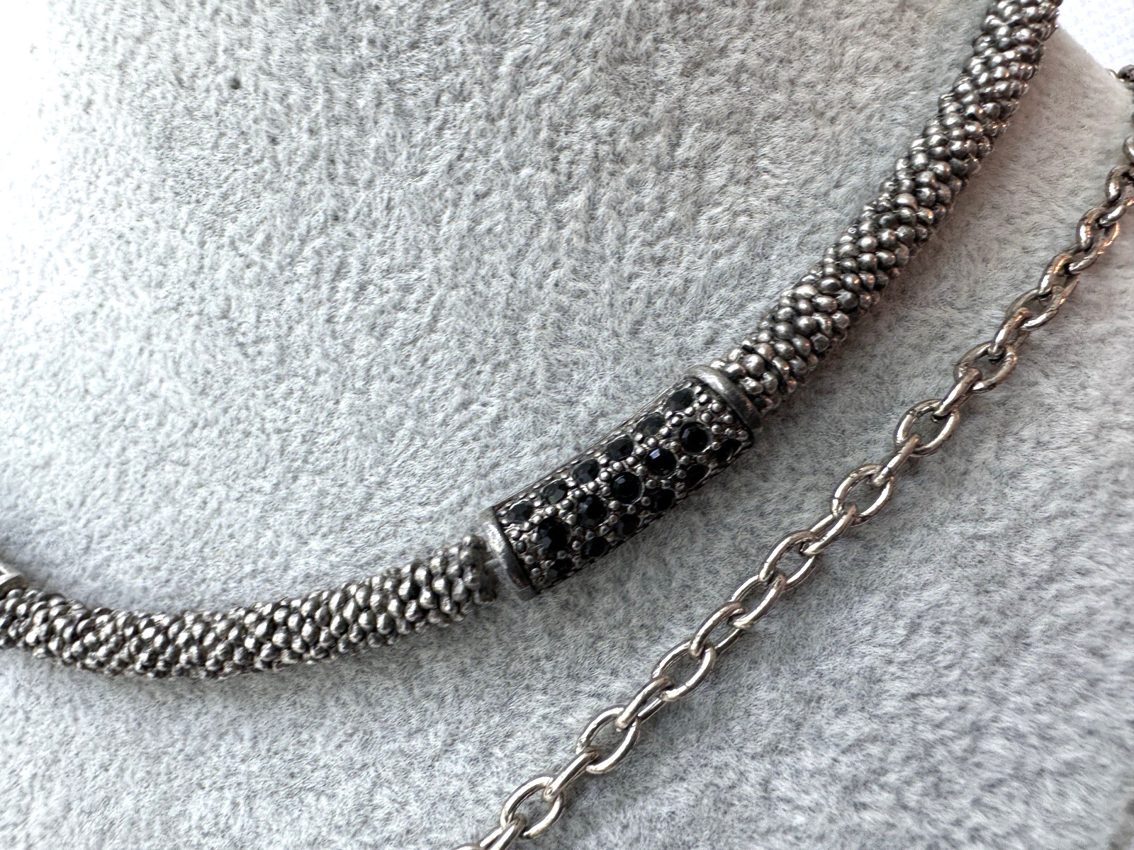 Modernist Necklace STACK Marcasite black Jewelry Lot VTG y2k 2000s Goth Gunmetal