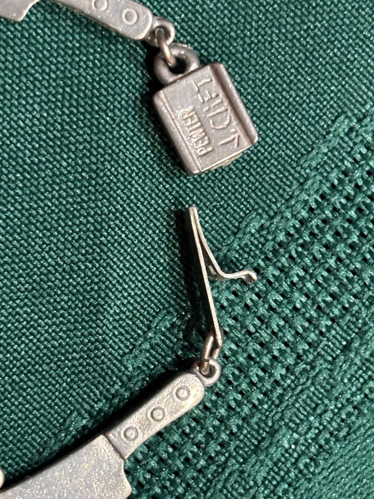Vintage J. Clift Pewter Bracelet Chef Theme Linked Charms Cook Kitchen 7-1/2in