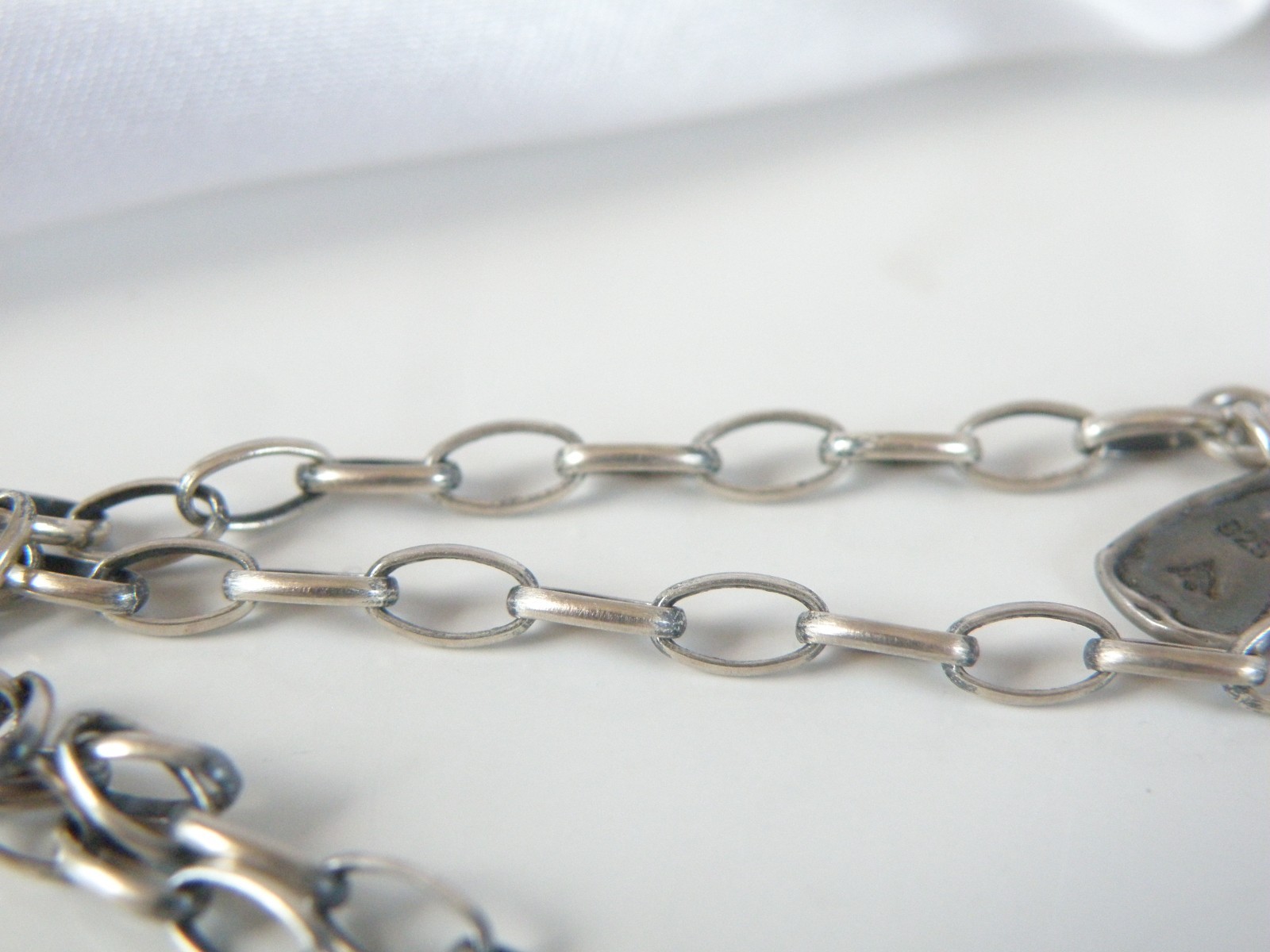 Silpada Sterling Silver 925 Rustic Boho Abalone Rolo Chain Link Necklace
