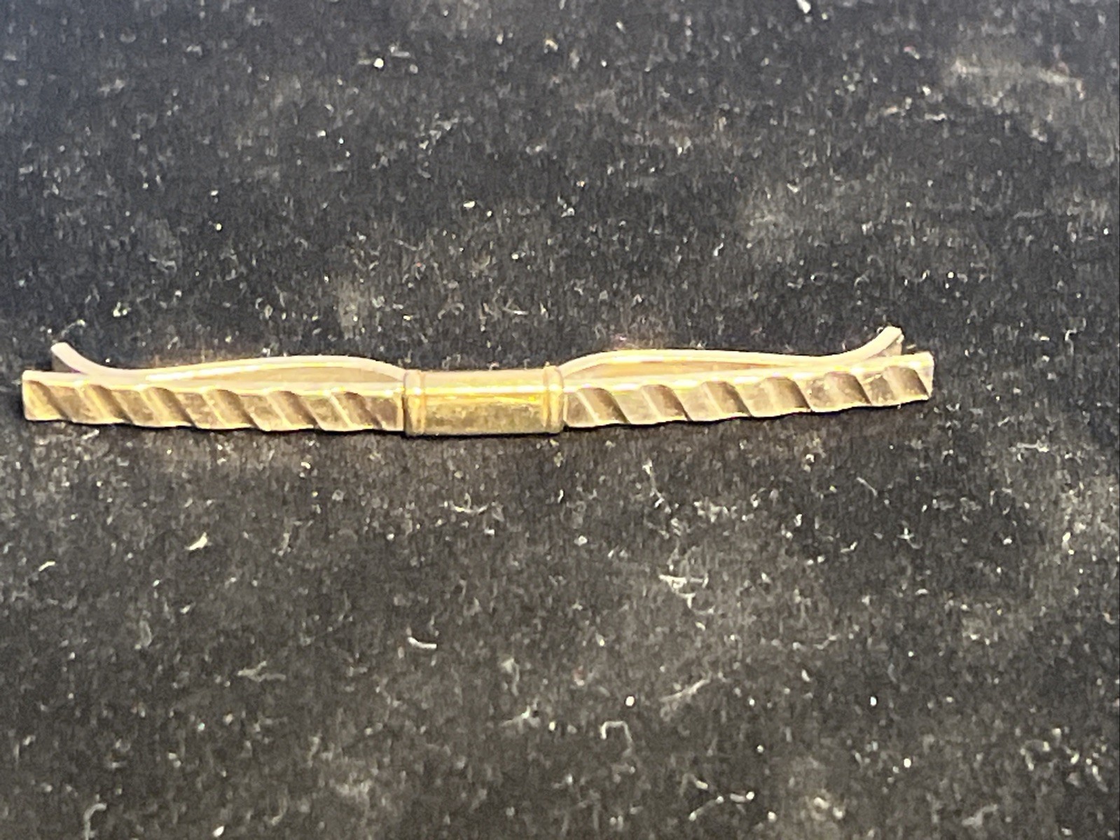 Vintage Hadley Fancy Collar Bar/Stay/Gold Plated Brass/Signed/USA/2 1/8 Inches