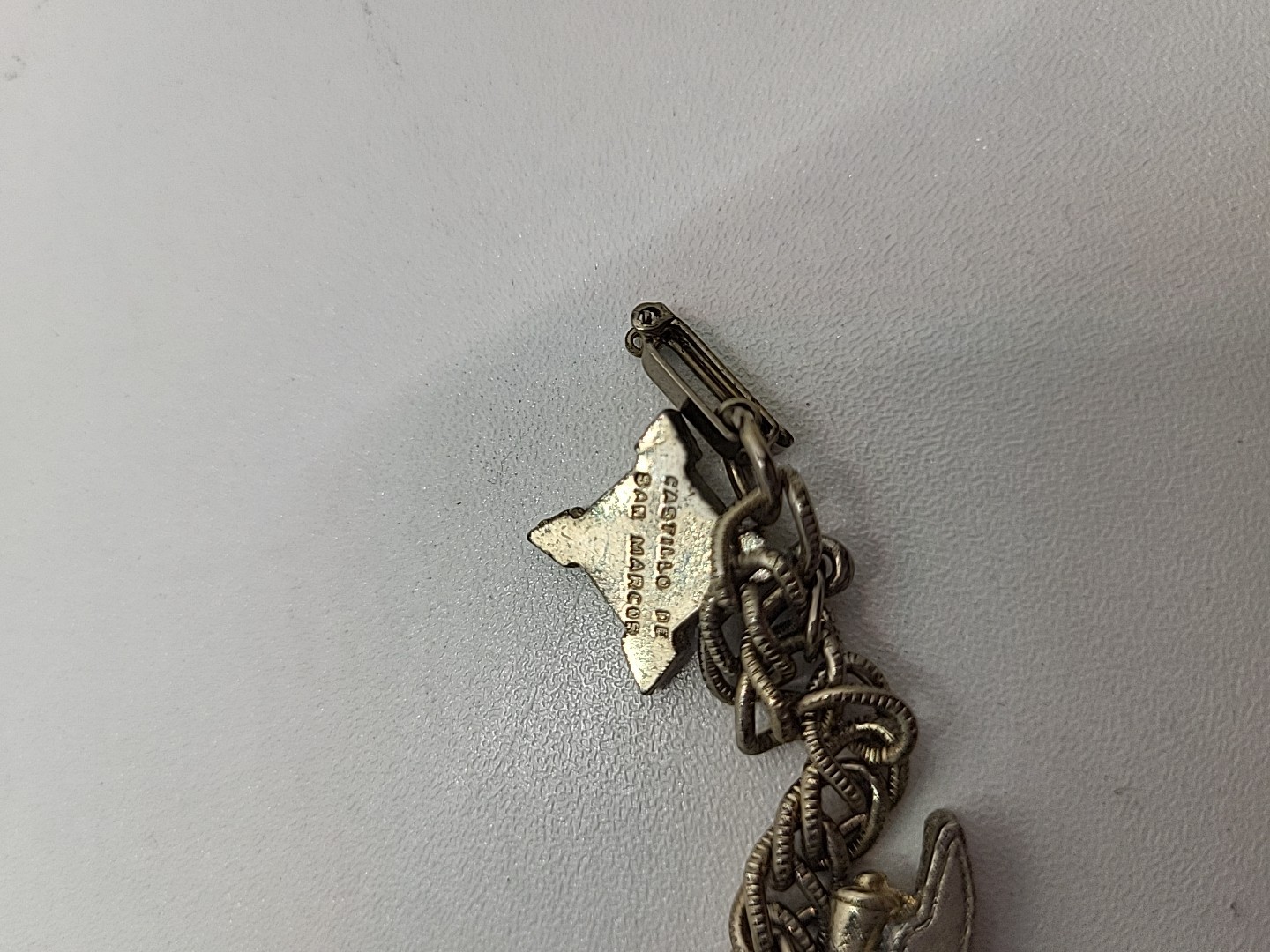 Vintage Saint Augustine Charm Bracelet Buildings Enamel Gold Tone Rope