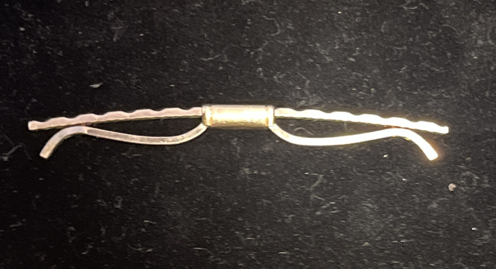 Vintage Hadley Fancy Collar Bar/Stay/Gold Plated Brass/Signed/USA/2 1/8 Inches