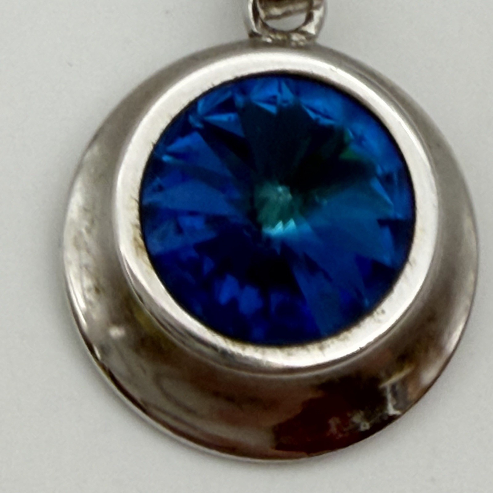 Vintage 1971 Sarah Coventry Liquid Lights Blue Rivoli Pendant Necklace