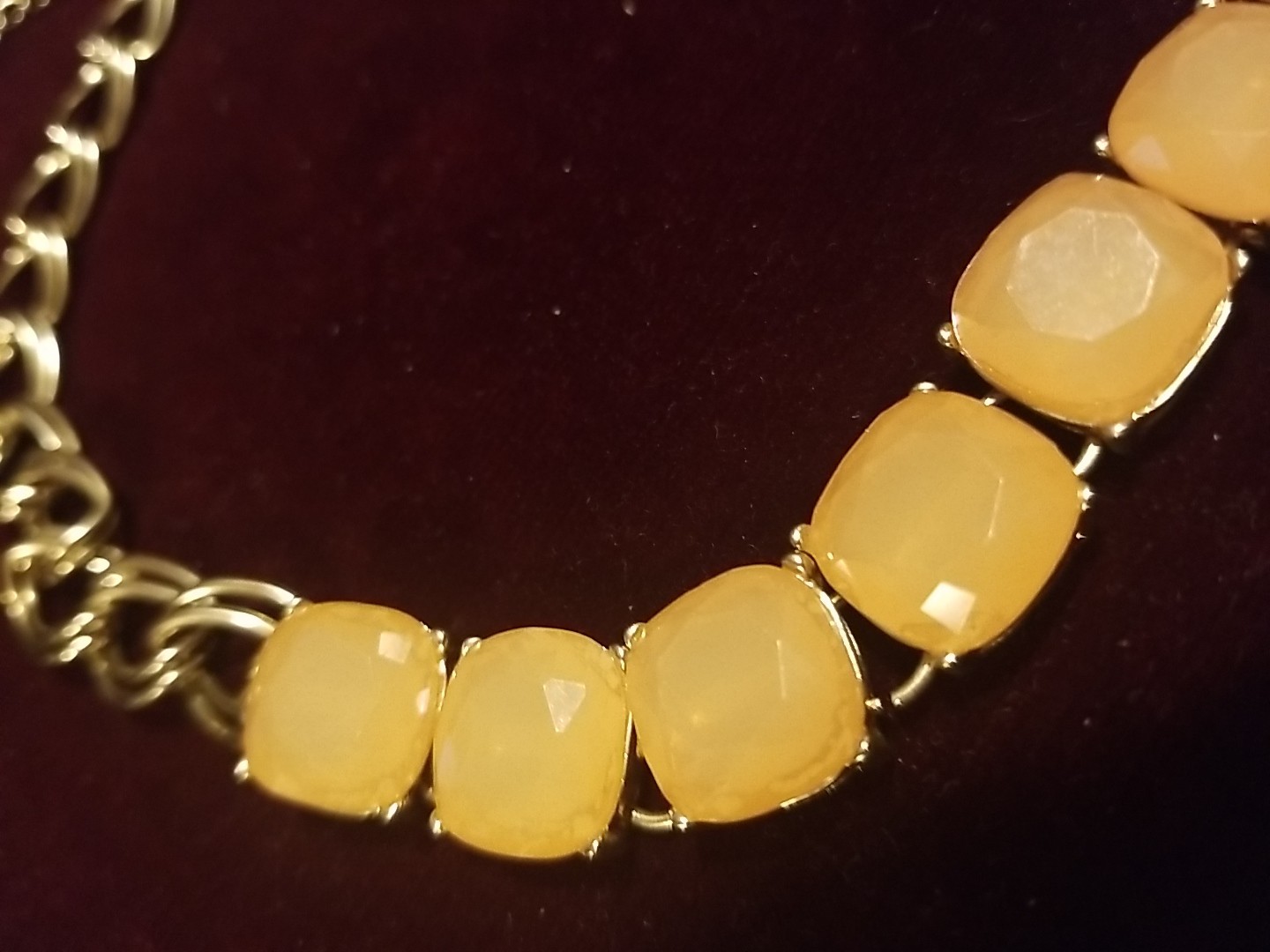 16″w/3″ Extender Goldtone W/peach Color Stones Marked Natasha