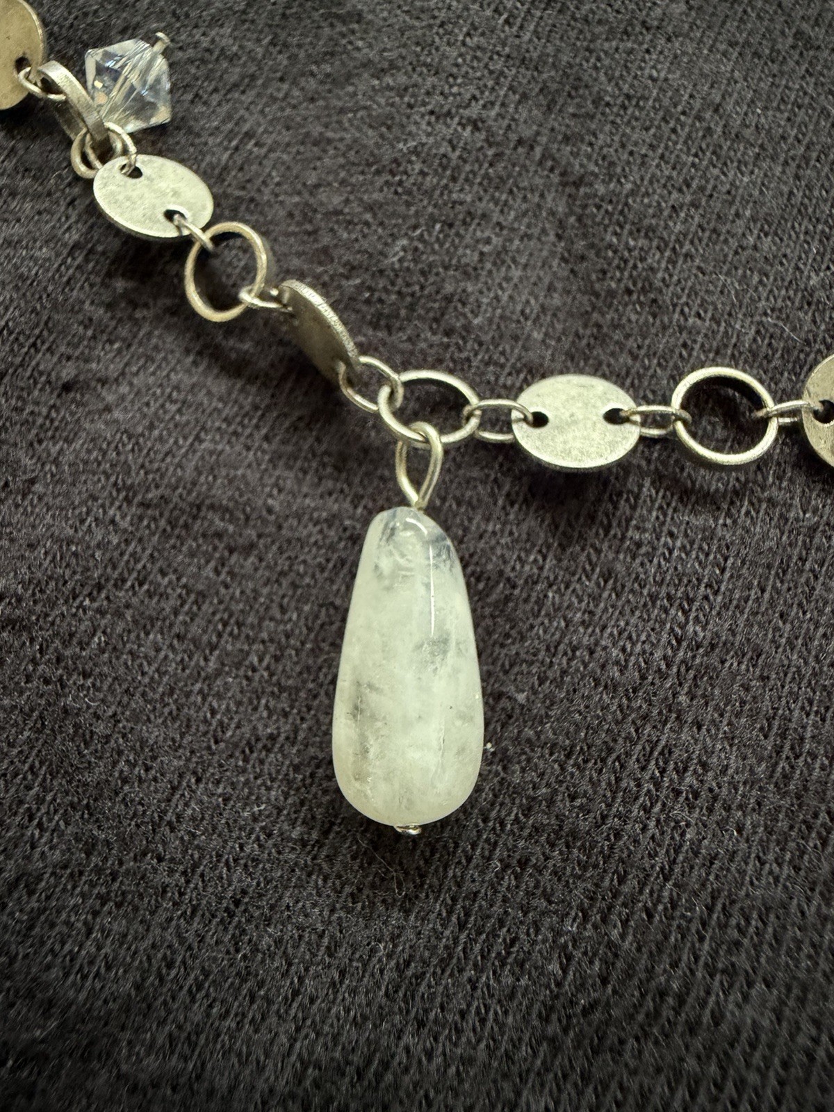 Liz Palacios SF Silver Tone Necklace Pearl And Stone Beads 36” Long