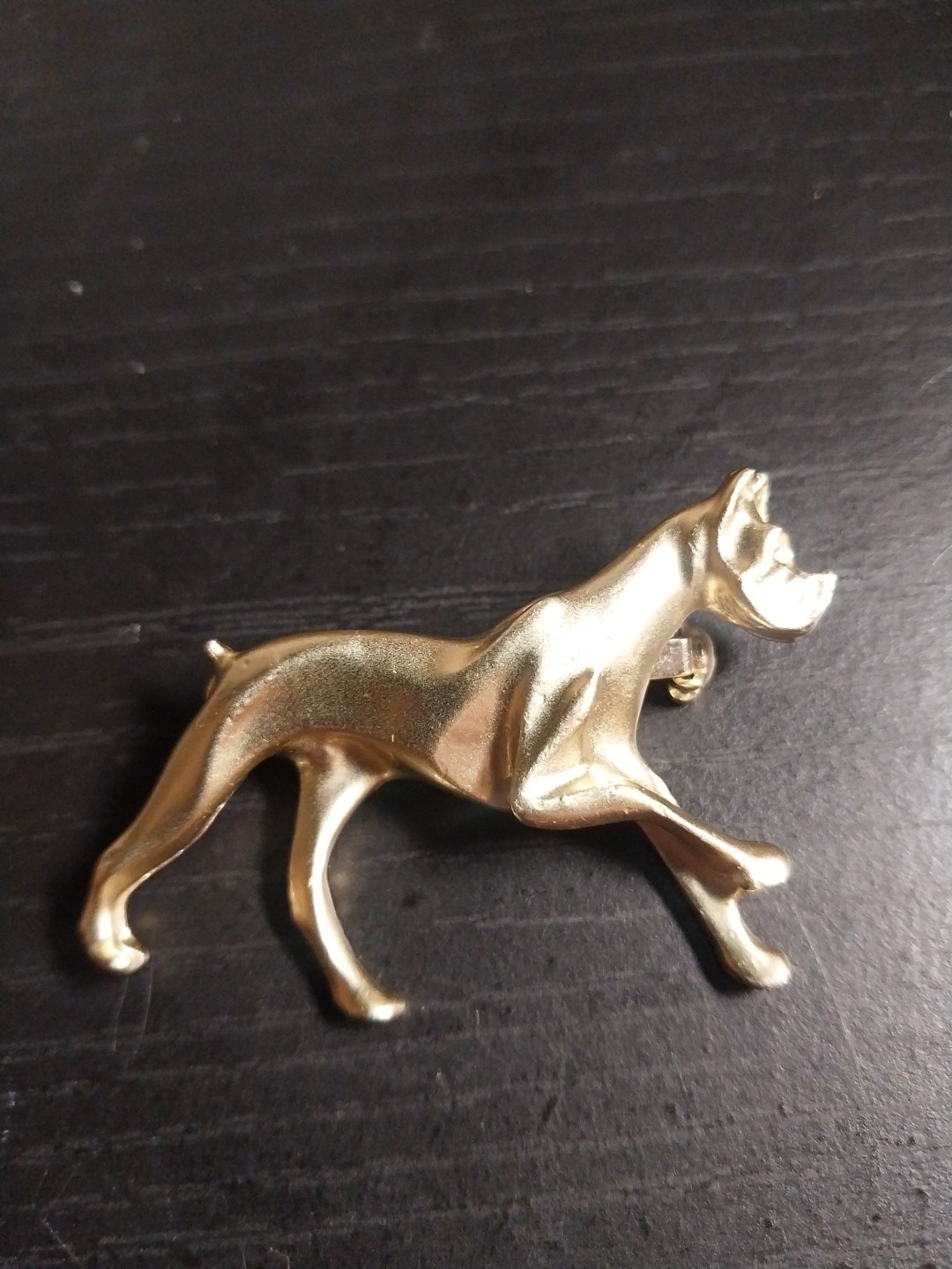 Vintage Gold Tone Finish Dog Running Pin Brooch