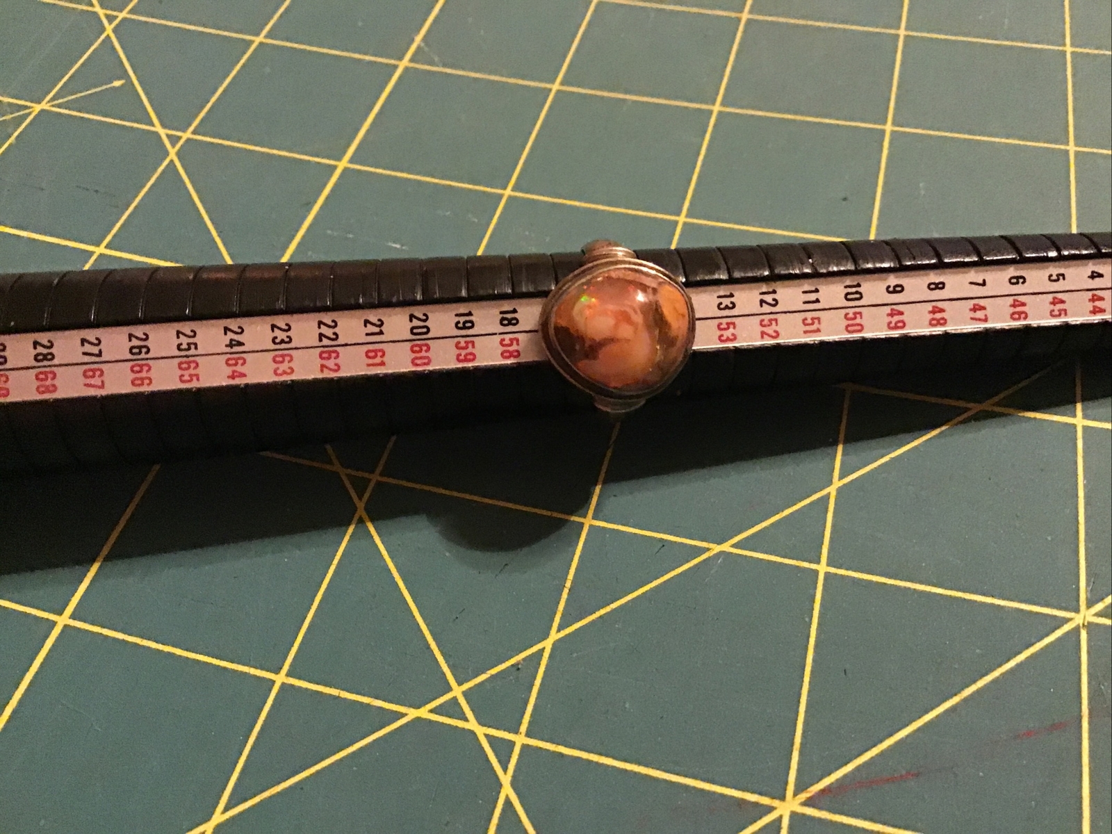 Amber Ring Vintage Sterling Silver Art Deco Influences Size 7.5
