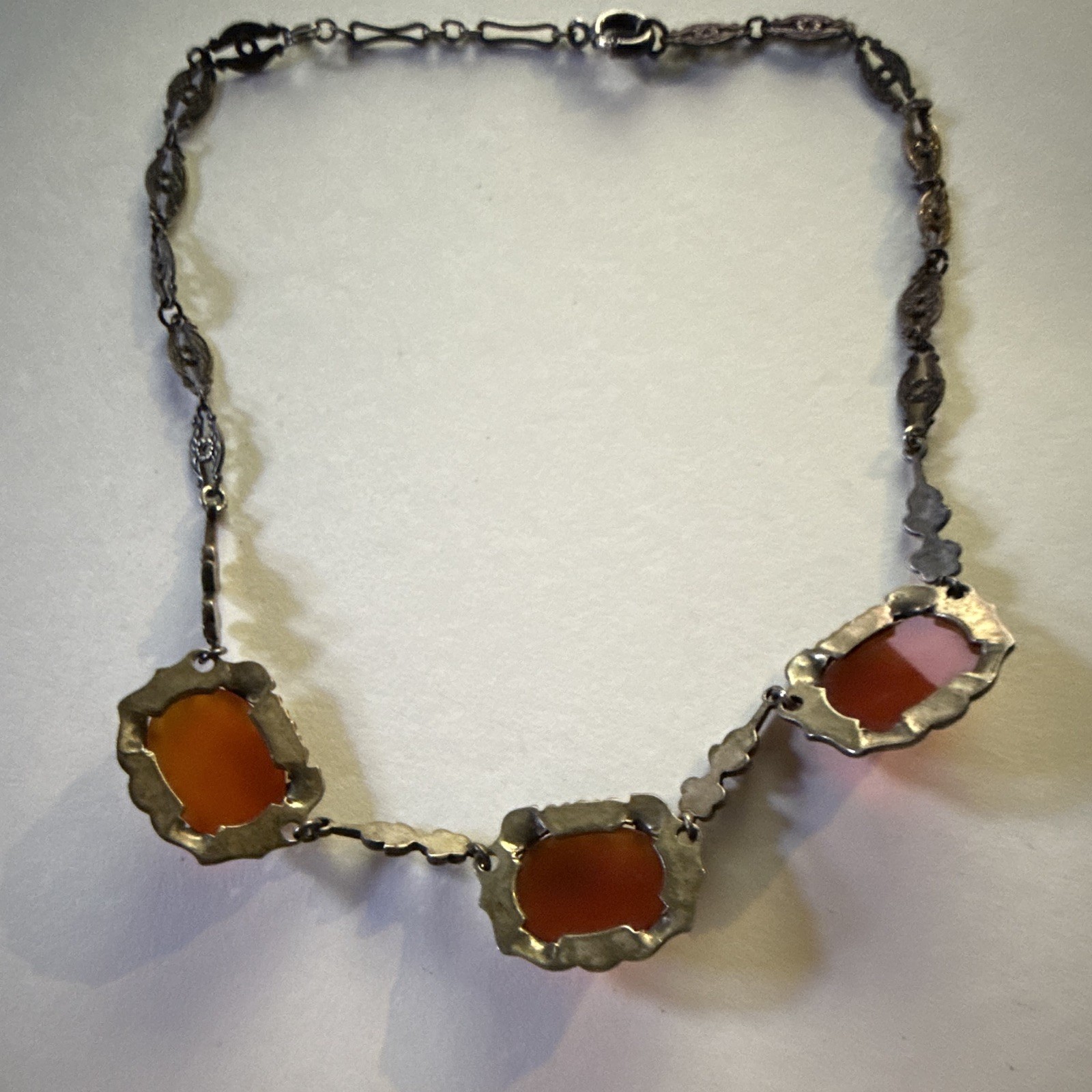 Vintage Revival Necklace Art Deco Style Glass Filigree Festoon Choker