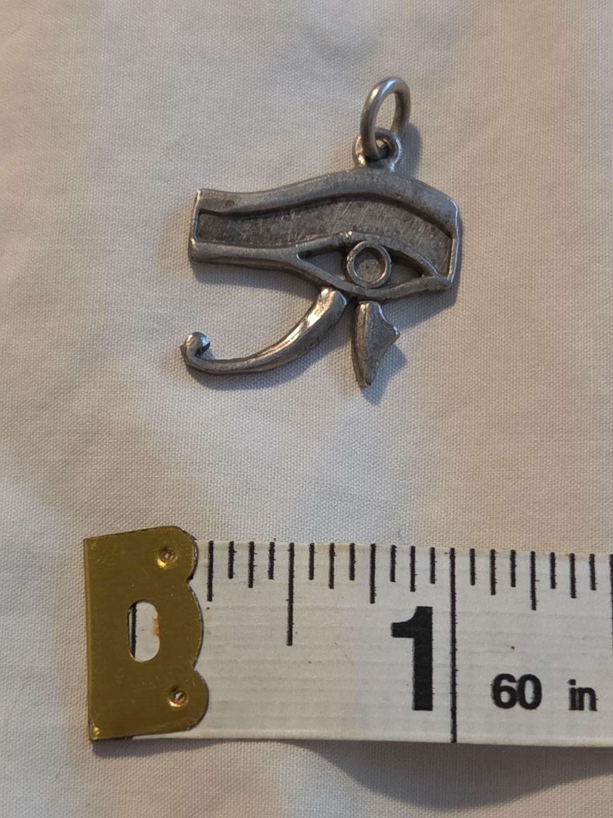 Vtg Egypt Sterling Silver Eye of Horus Pendant