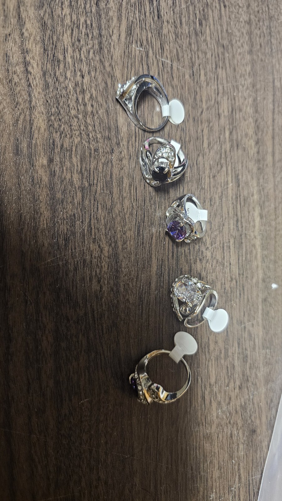 Big Vintage Costume Jewelry Lot 5 Rings Designer Fashion Size 9 50s 60s 70s 80s