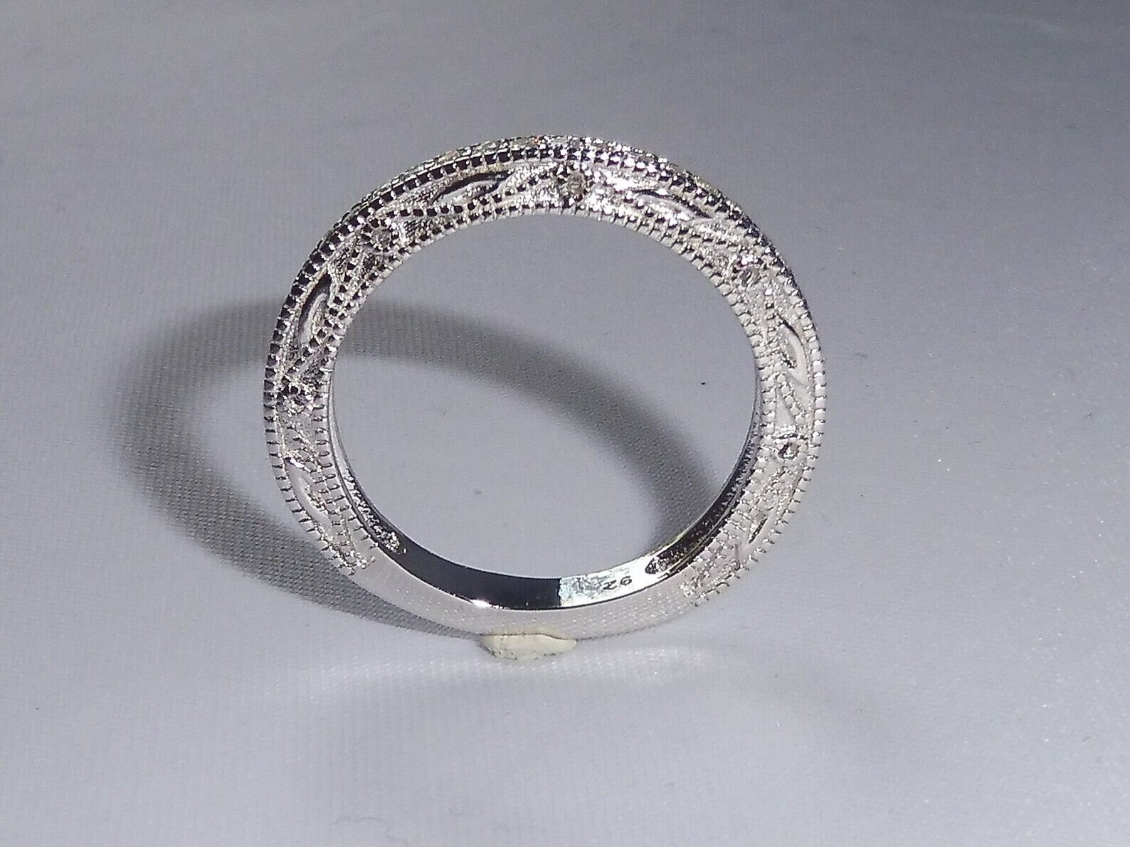 1/3CTW White Round Cut CZ Art Deco Wedding Antique Eternity 925 Silver Band Ring
