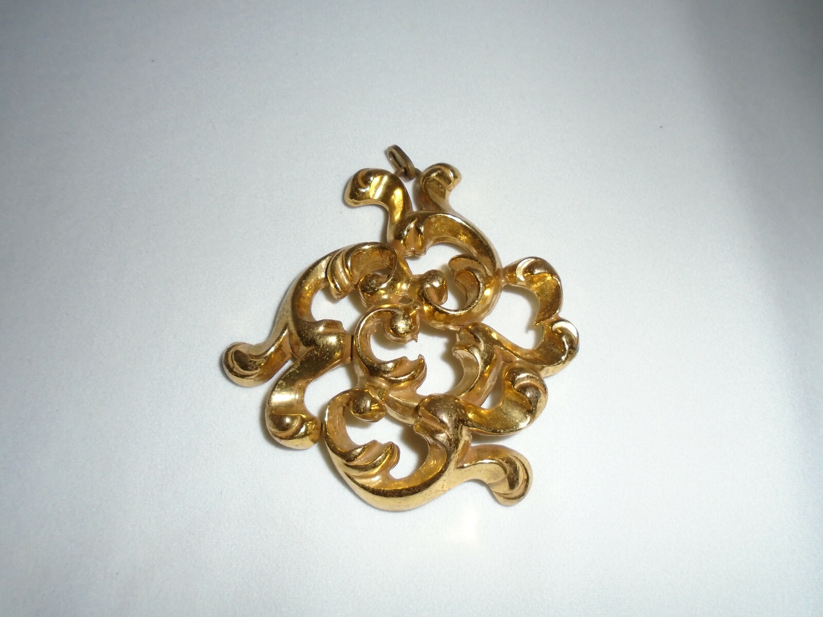 Vintage Zentall Statement Pendant Plumes Art Nouveau Style 1970s