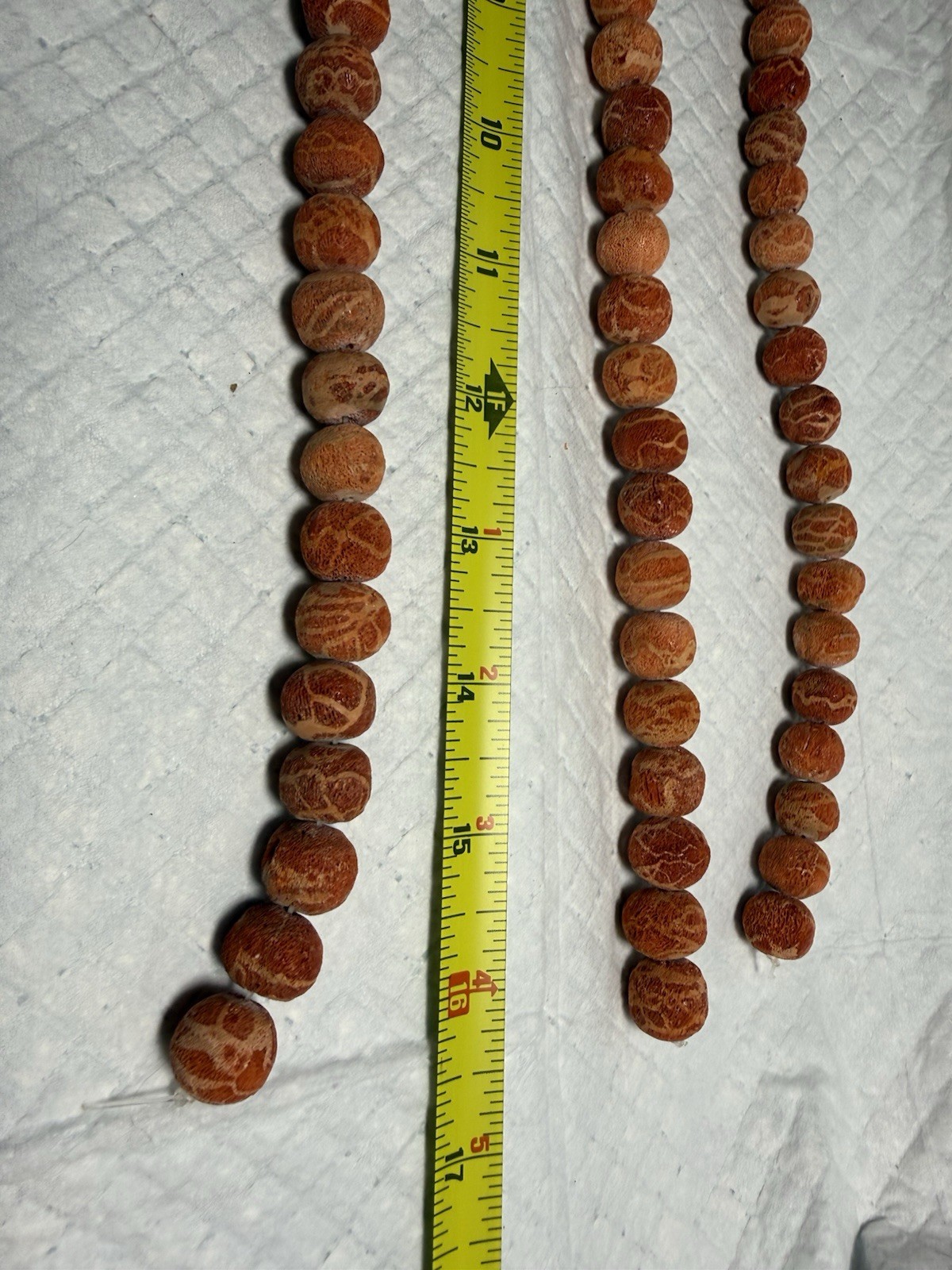 Vintage Sponge Coral Necklace 28″ Natural Strands Salmon Color 3/8″