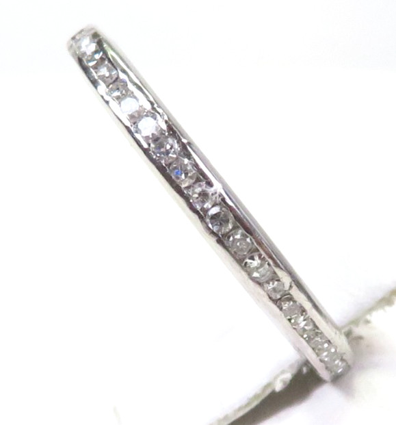Antique Deco 1920’s Wedding Eternity Platinum Band Ring Size 6.25 UK-M EGL USA
