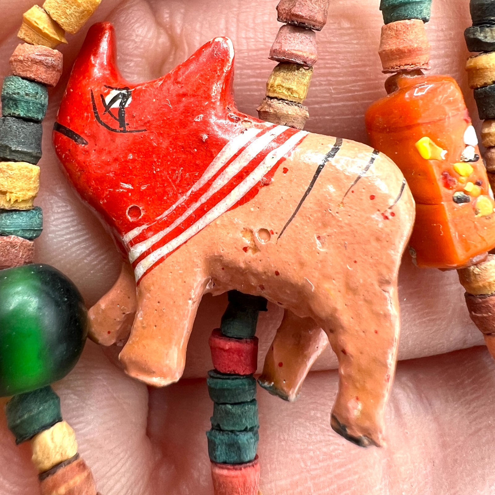 Long Artisan Beaded Animal Necklace with Colorful Fringe – Global Folk Inspired
