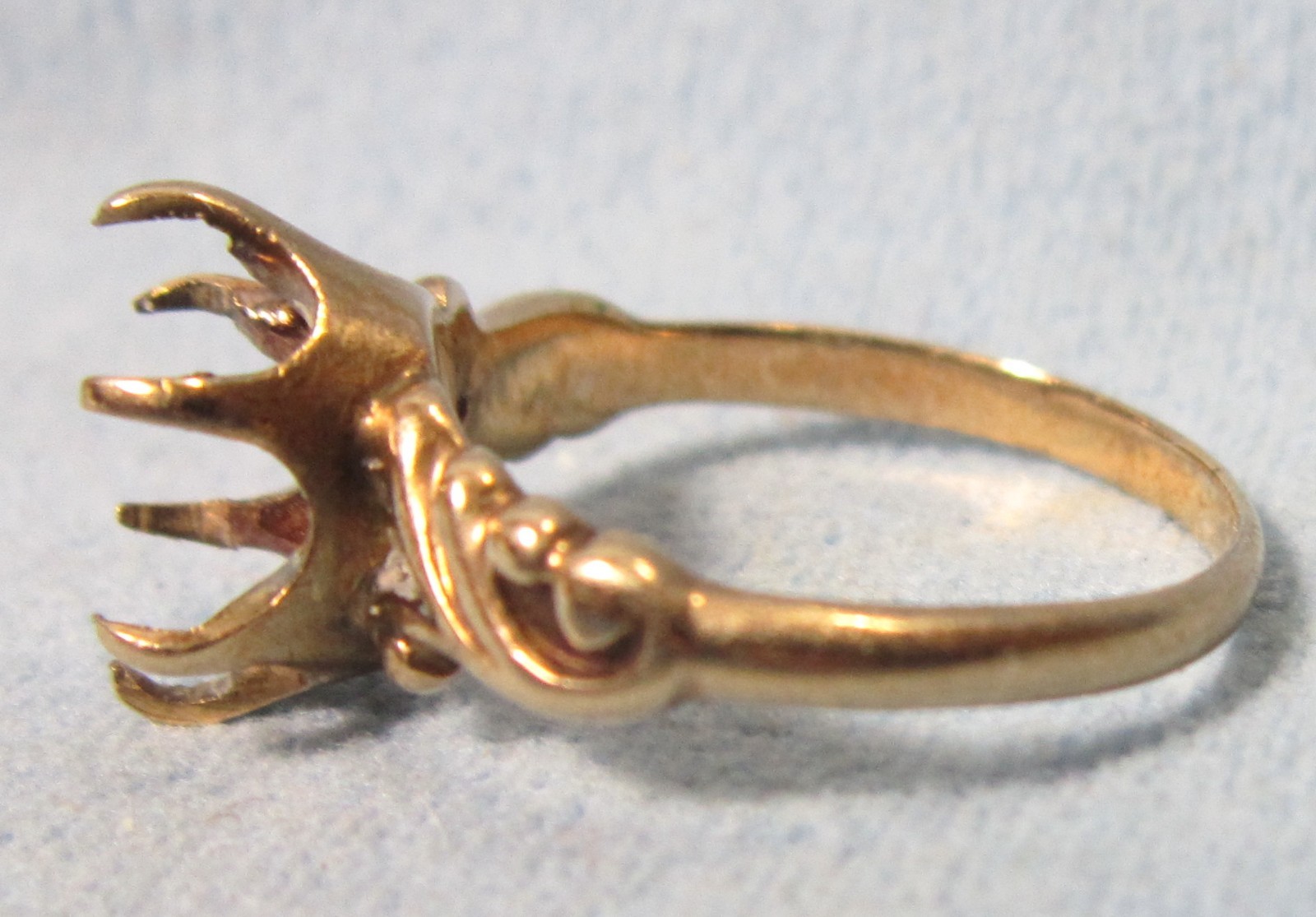 Vintage 14k Yellow Gold 6 Prong RING ~ SIZE 5.5 No Stone 2.09g