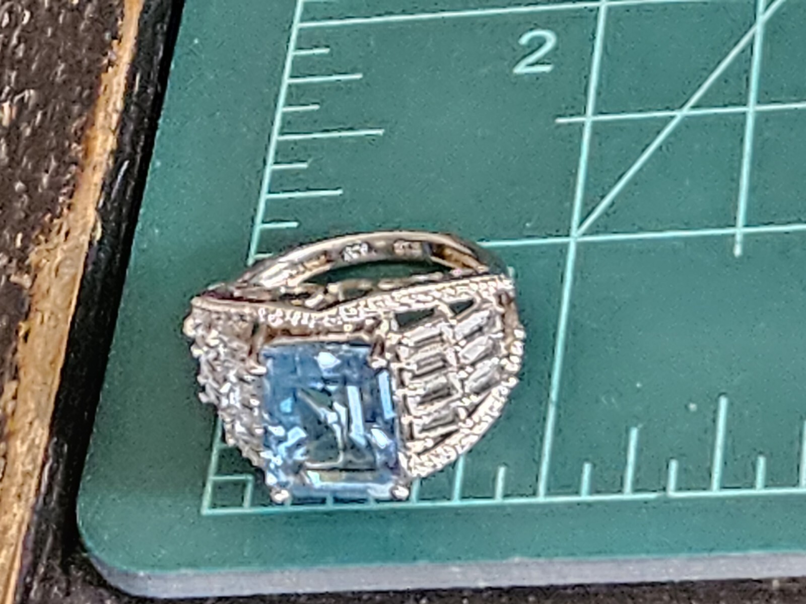 Chuck Clemency STS Sterling Silver Blue Topaz Cubic Zirconia CZ Ring Size 8