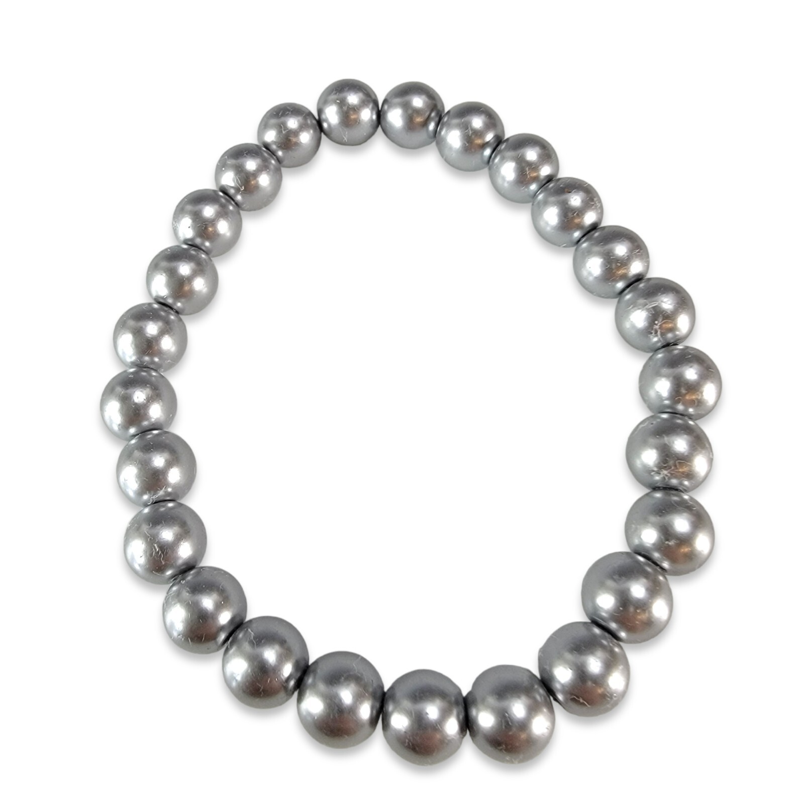 Vintage Pastel Faux Pearl Bracelets Gray Green Pink Jewelry Set of (3) 7.25″