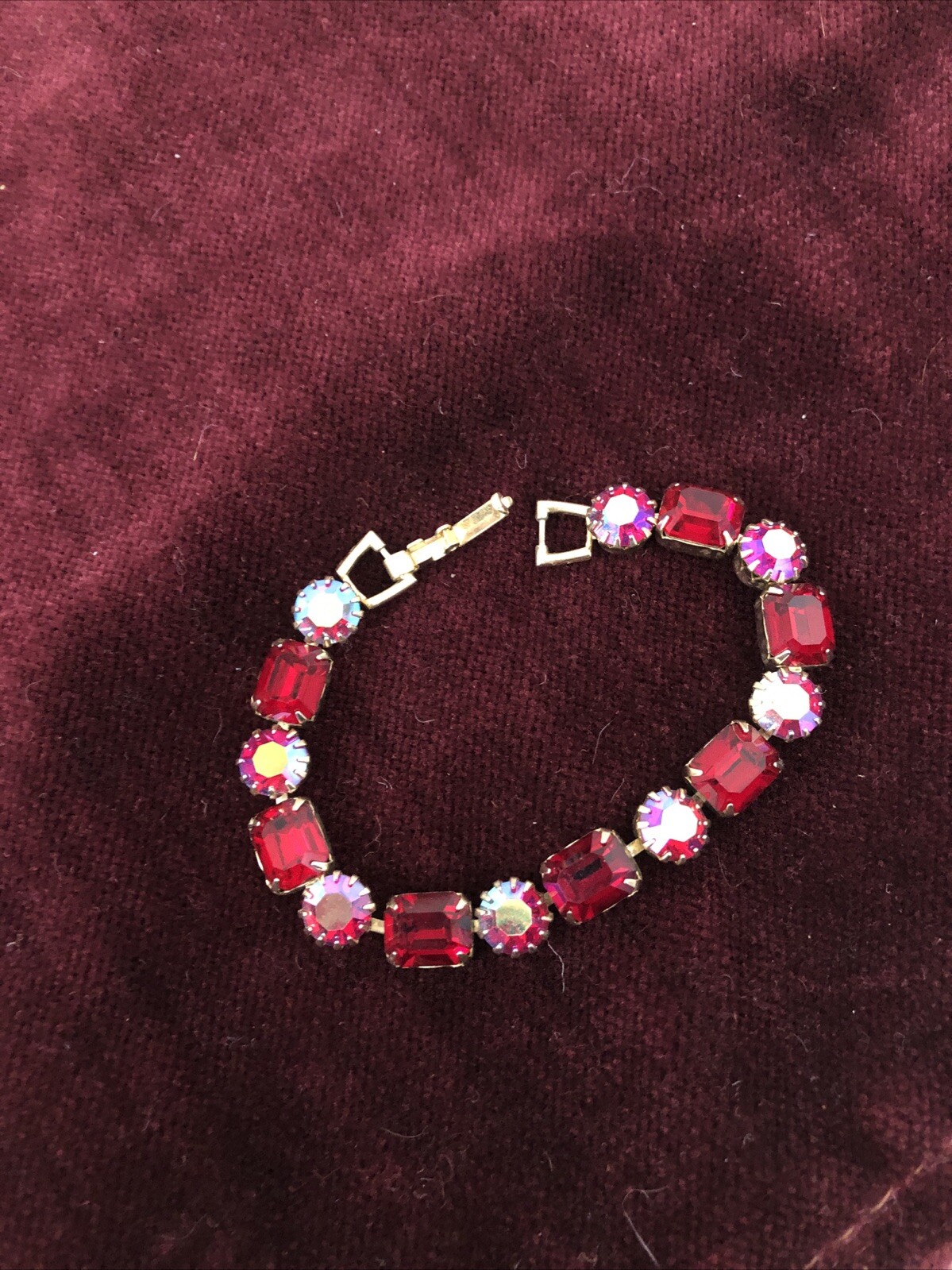 Weiss Rhinestone Bracelet Emerald And Round Cut Purple And Pink Rhinestone