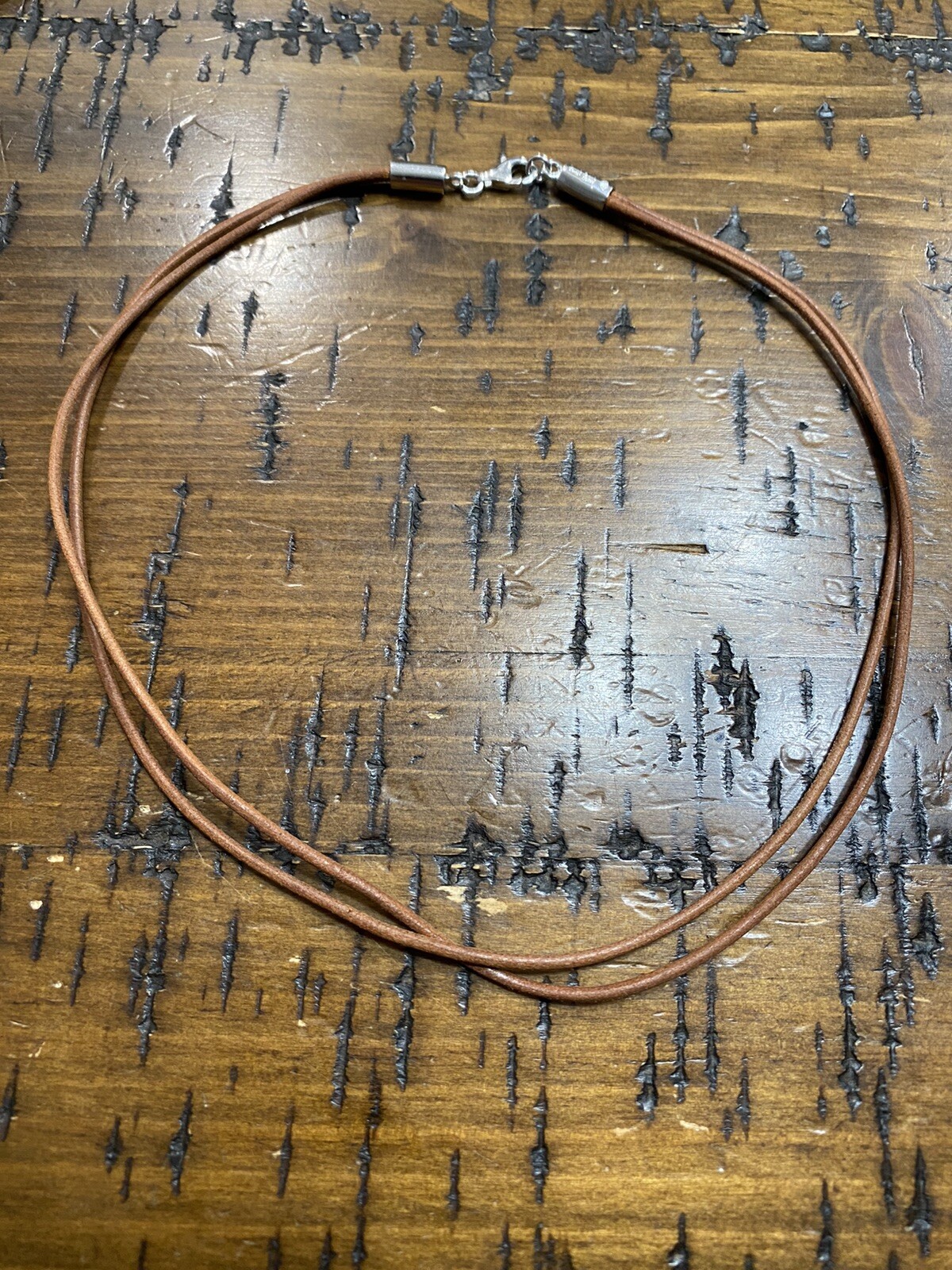 SILPADA VINTAGE STERLING .925 LAYERED BROWN LEATHER CORD NECKLACE C330A