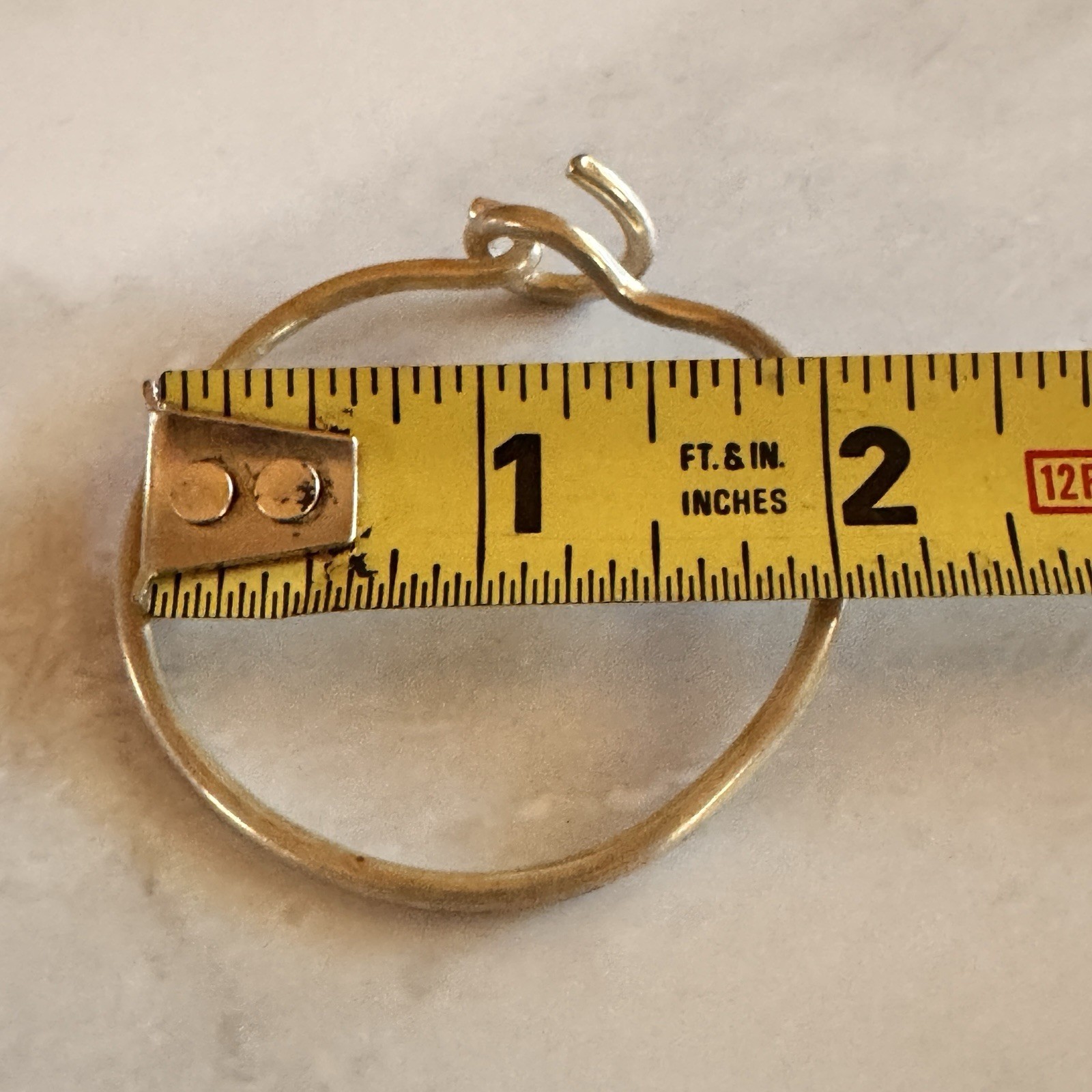 Sterling Silver Modernist Hook Clasp Bangle Bracelet 12.9g Minimalist