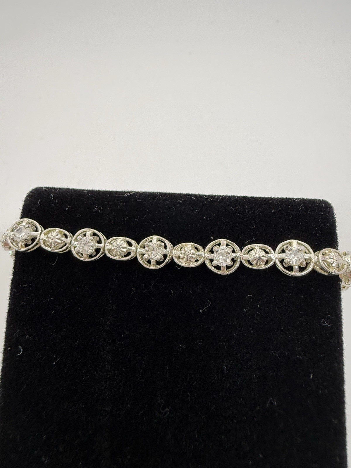 Vintage DBJ Sterling Silver 925 CZ Stones Tennis Bracelet 7″, Weight 10g