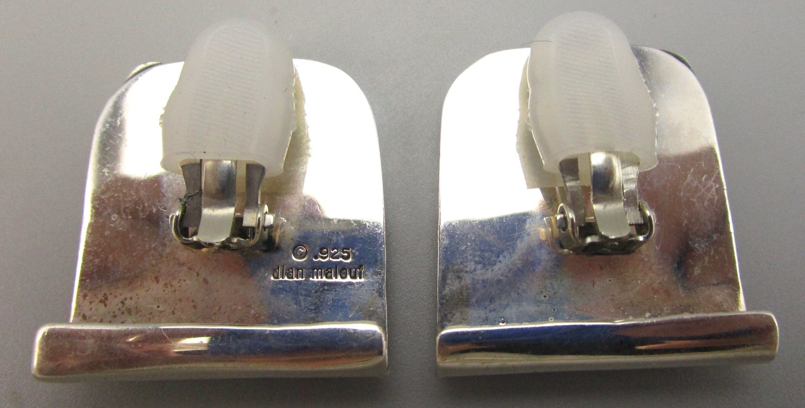 BEAUTIFUL DIAN MALOUF STERLING SILVER TURQUOISE MERMAID CLIP ON EARRINGS 26.3G