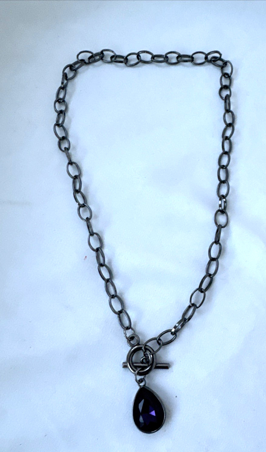 y2k Purple Gunmetal Modernist Necklace Jewelry VTG Goth Silver boho career witch