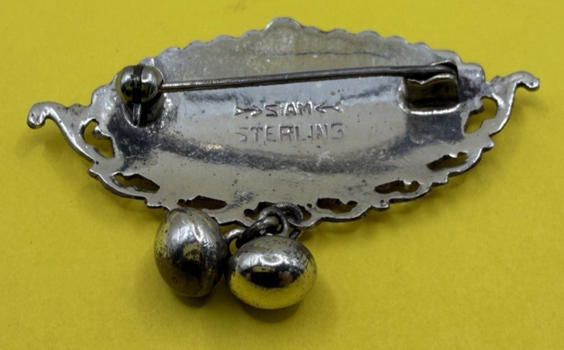 Vintage Siam Sterling Silver Sailing Ship/Boat Ornate Brooch / Pin 4.69 grams