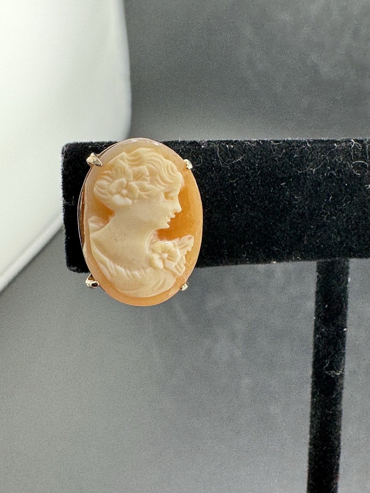 Cameo Brooch & Set Of Screw Back Earrings See Photos Different Cameo Girls