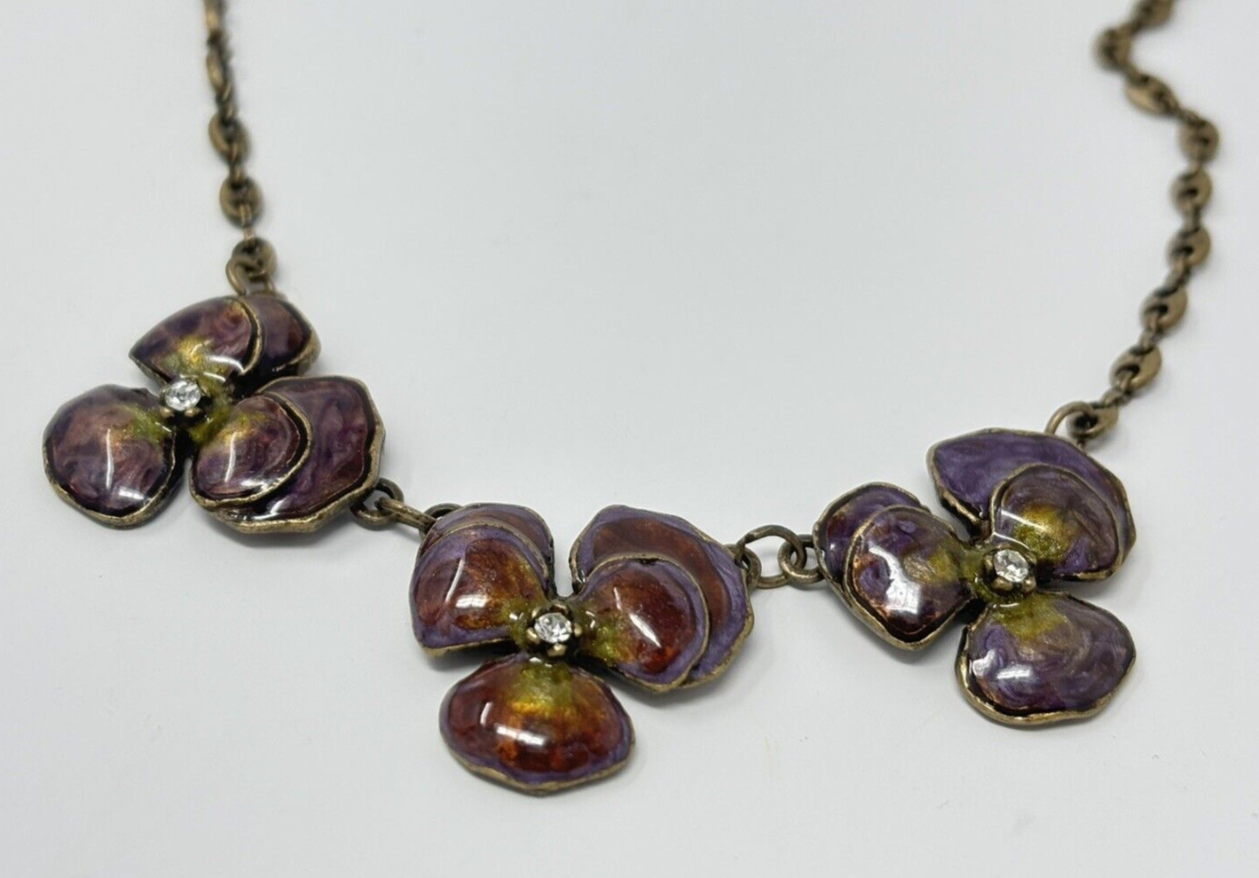 Sweet Romance Pansy Flower Necklace Choker Victorian Revival Vintage Style